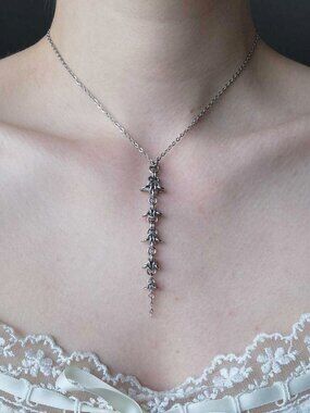 Gothic spiky rosary necklace with a small silver chain ✦ whimsigoth style ✦